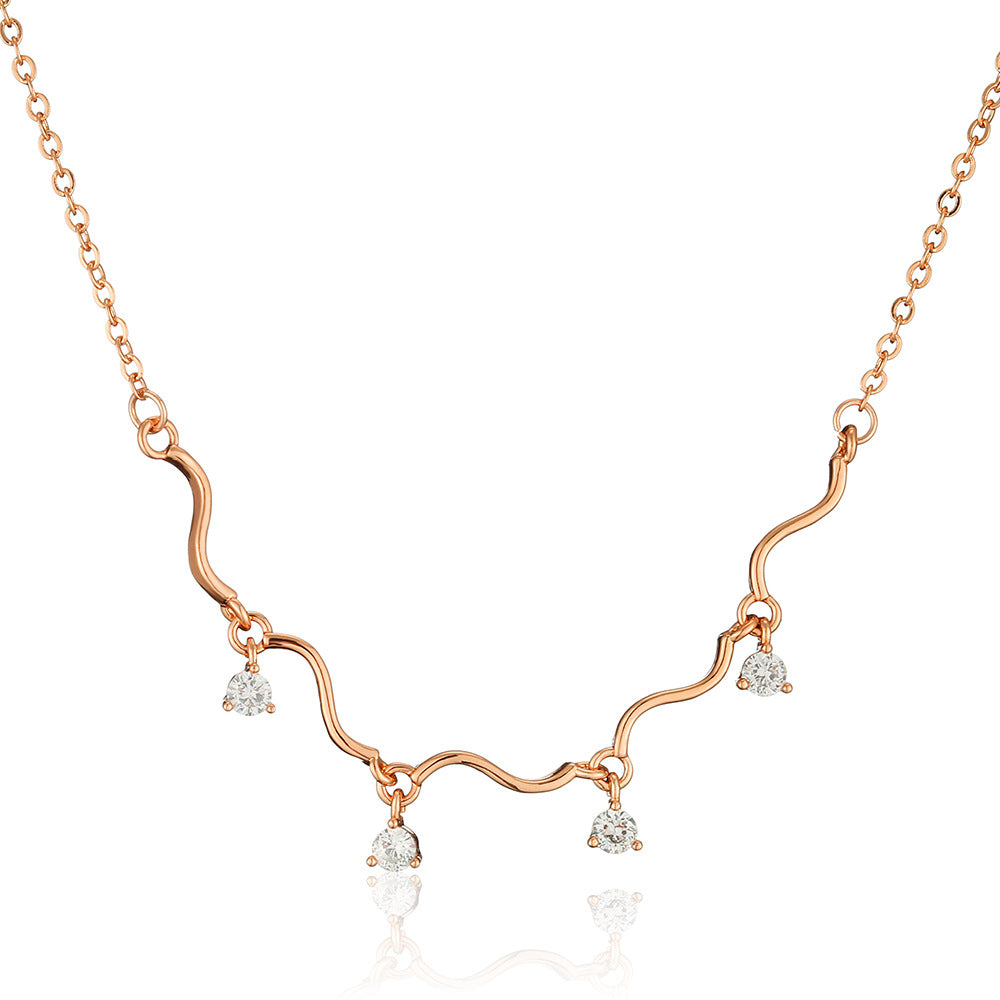 Collier Ondulé en Zircon – Finition Argentée – vue 5