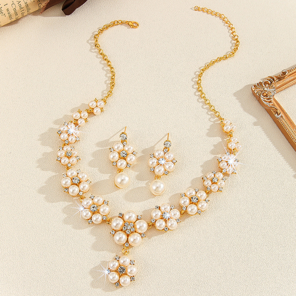 Parure 3 pièces en perles et strass – Style vintage élégant – vue 2