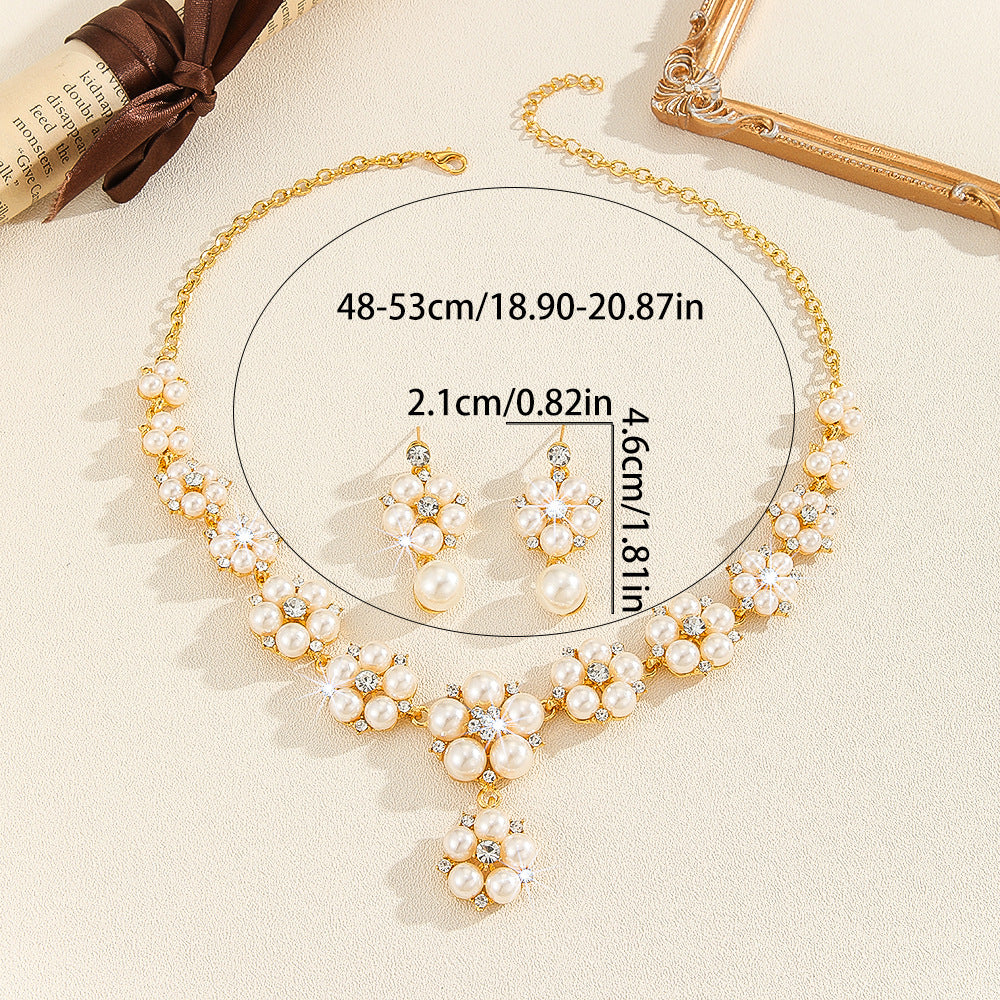 Parure 3 pièces en perles et strass – Style vintage élégant – vue 3