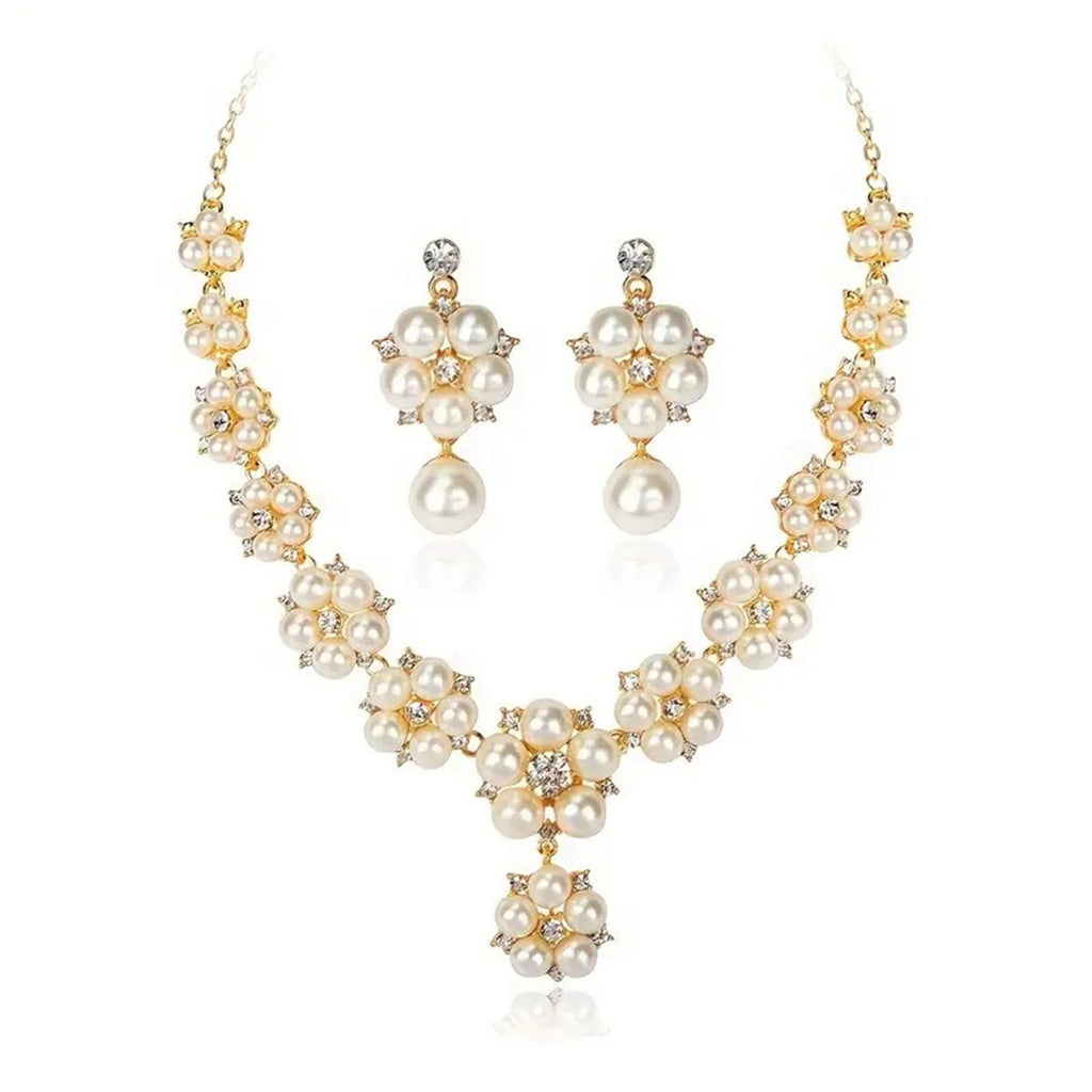 Parure 3 pièces en perles et strass – Style vintage élégant – vue 4