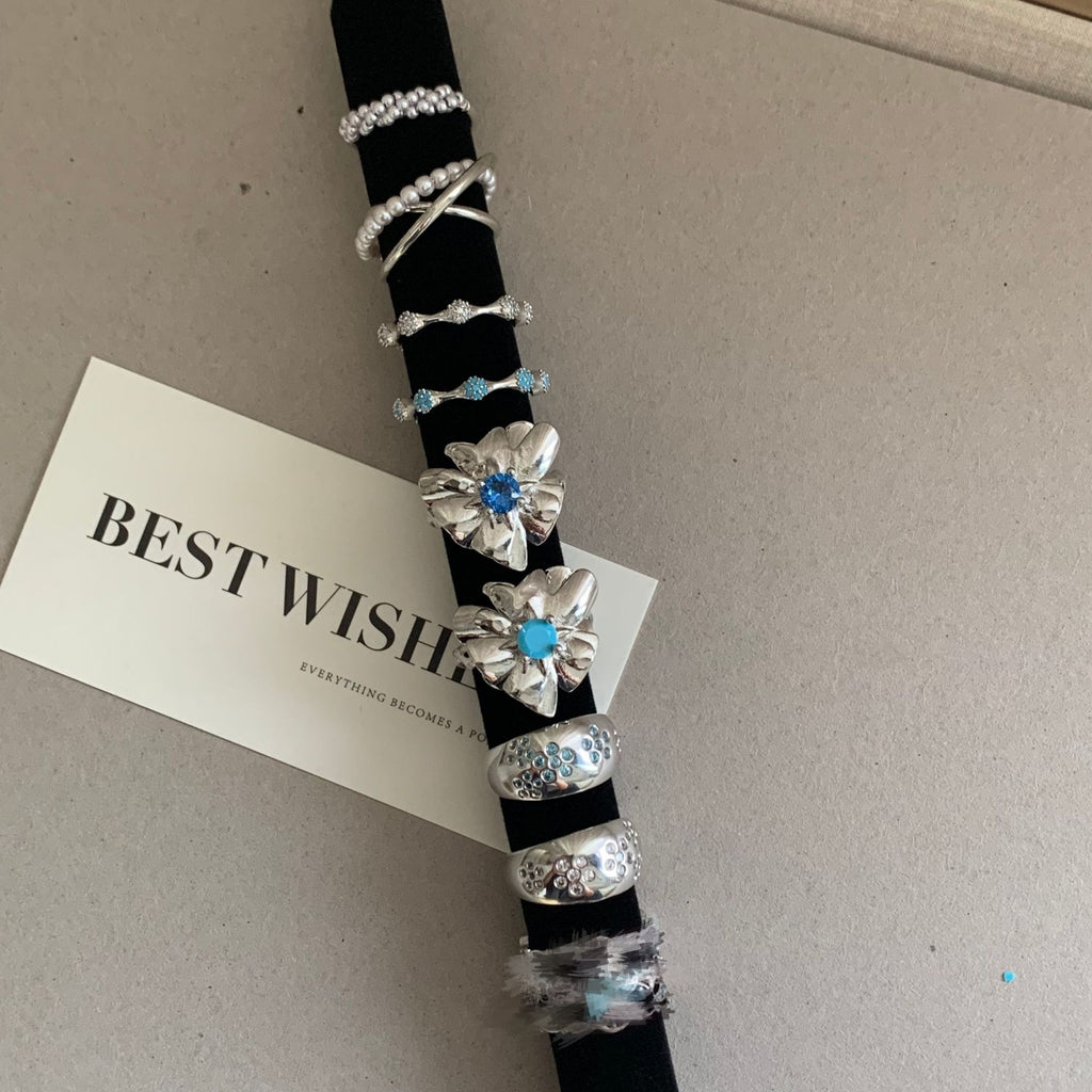 Bague Ouverte Ajustable à Strass – 8 Modèles – vue 3