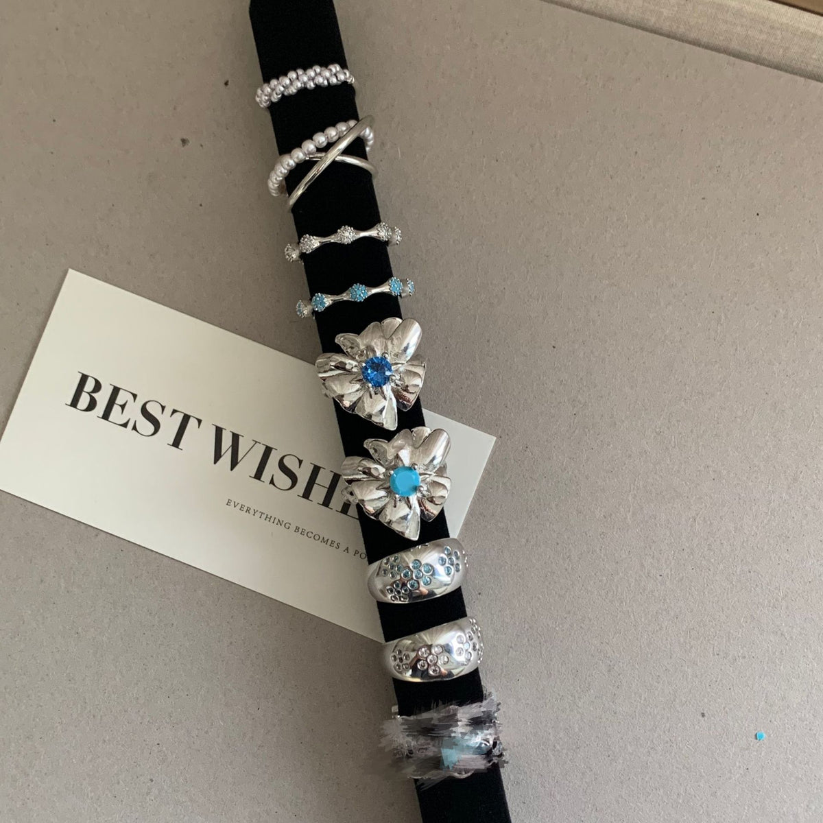 Bague Ouverte Ajustable à Strass – 8 Modèles – vue 3