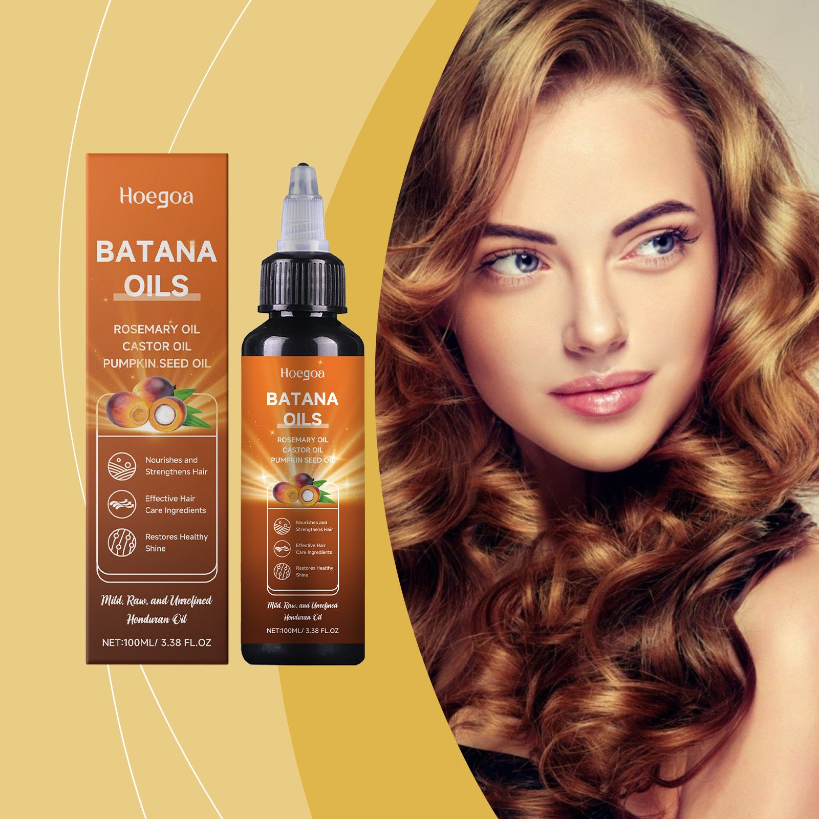HOEGOA Batana Hair Oil Nourishing Hair Follicle Hair Soft And Plump Strong And Supple Hair Nourishing Styling Cream