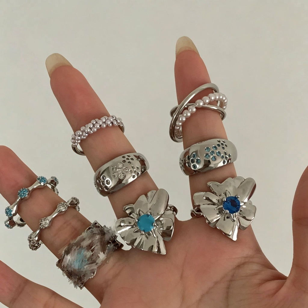 Bague Ouverte Ajustable à Strass – 8 Modèles – vue 2