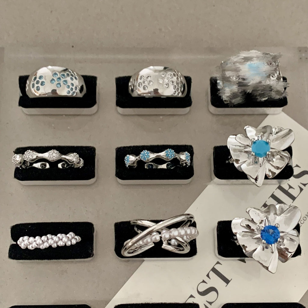 Bague Ouverte Ajustable à Strass – 8 Modèles – vue 1