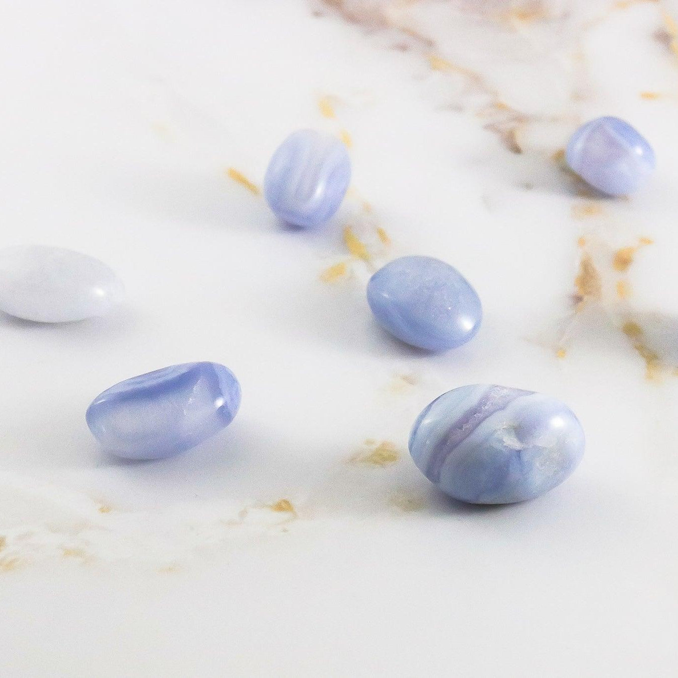 Tumbled blue lace chalcedony