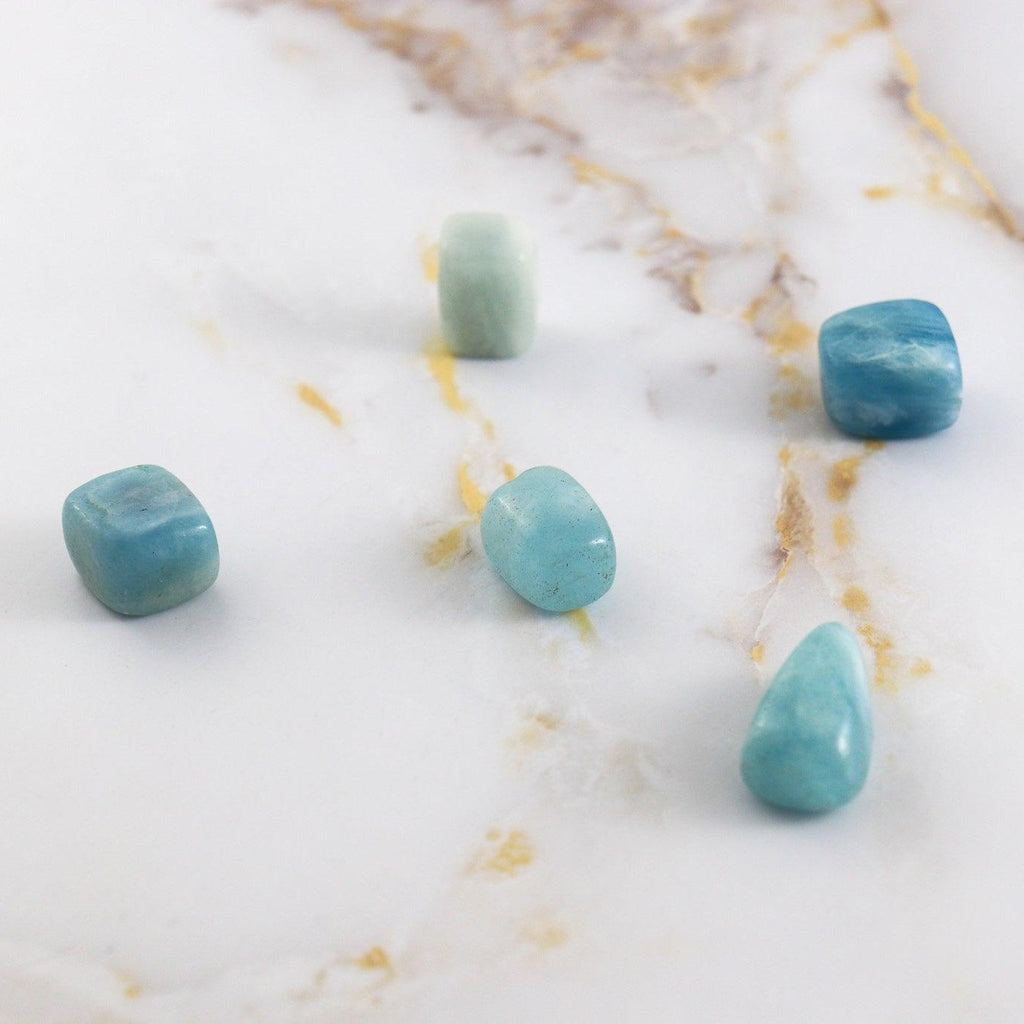 Aquamarine tumbled stone