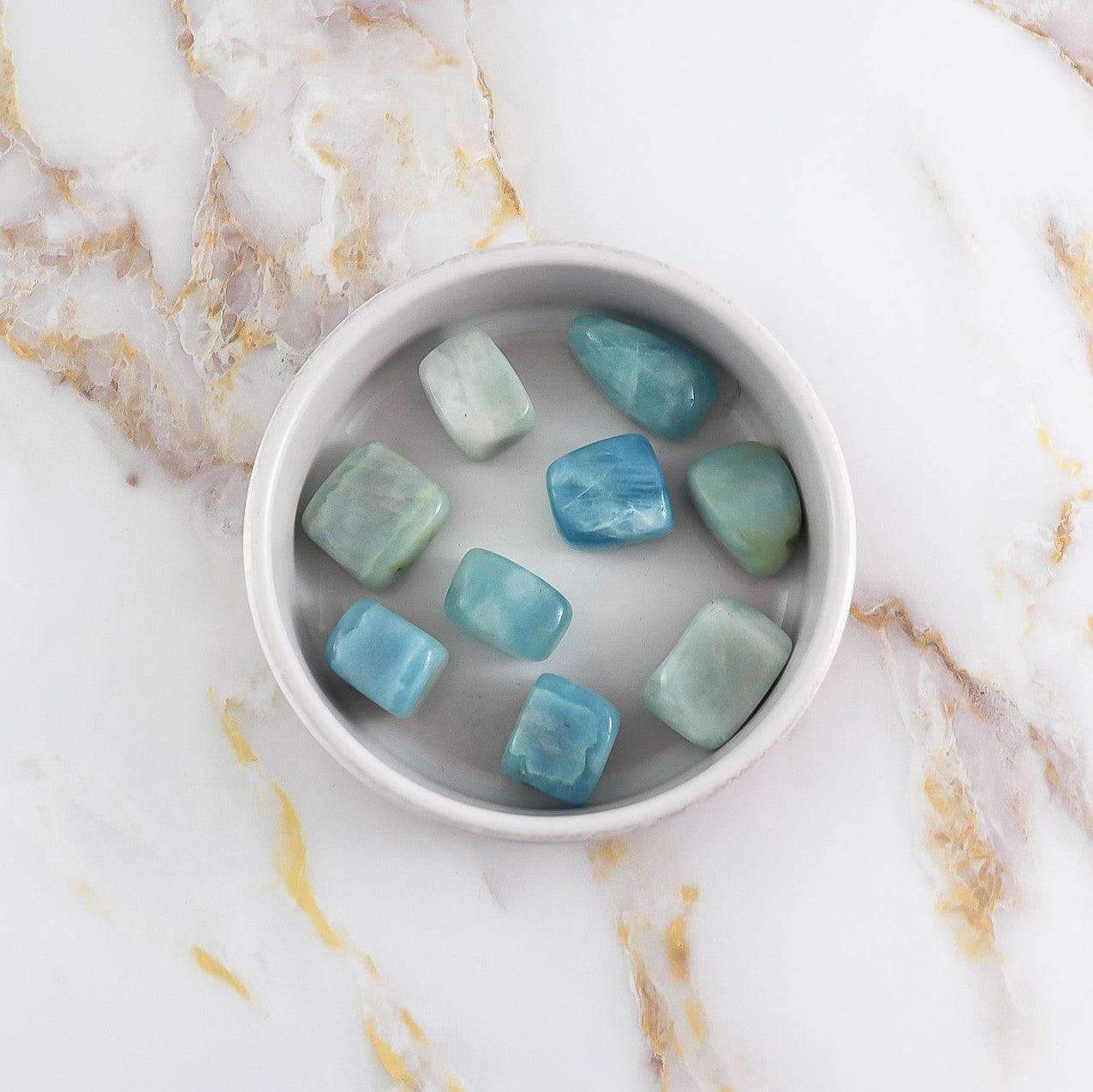 Aquamarine tumbled stone