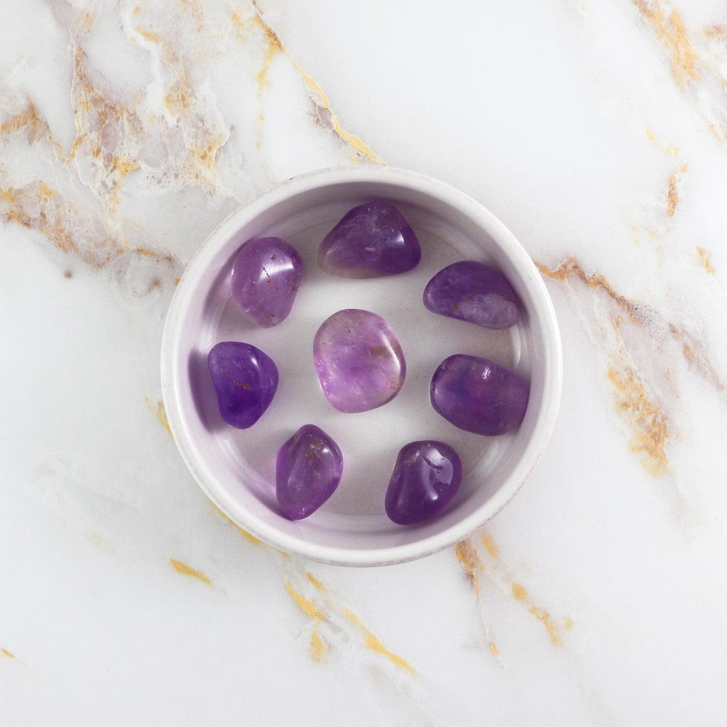 Amethyst rolled stone